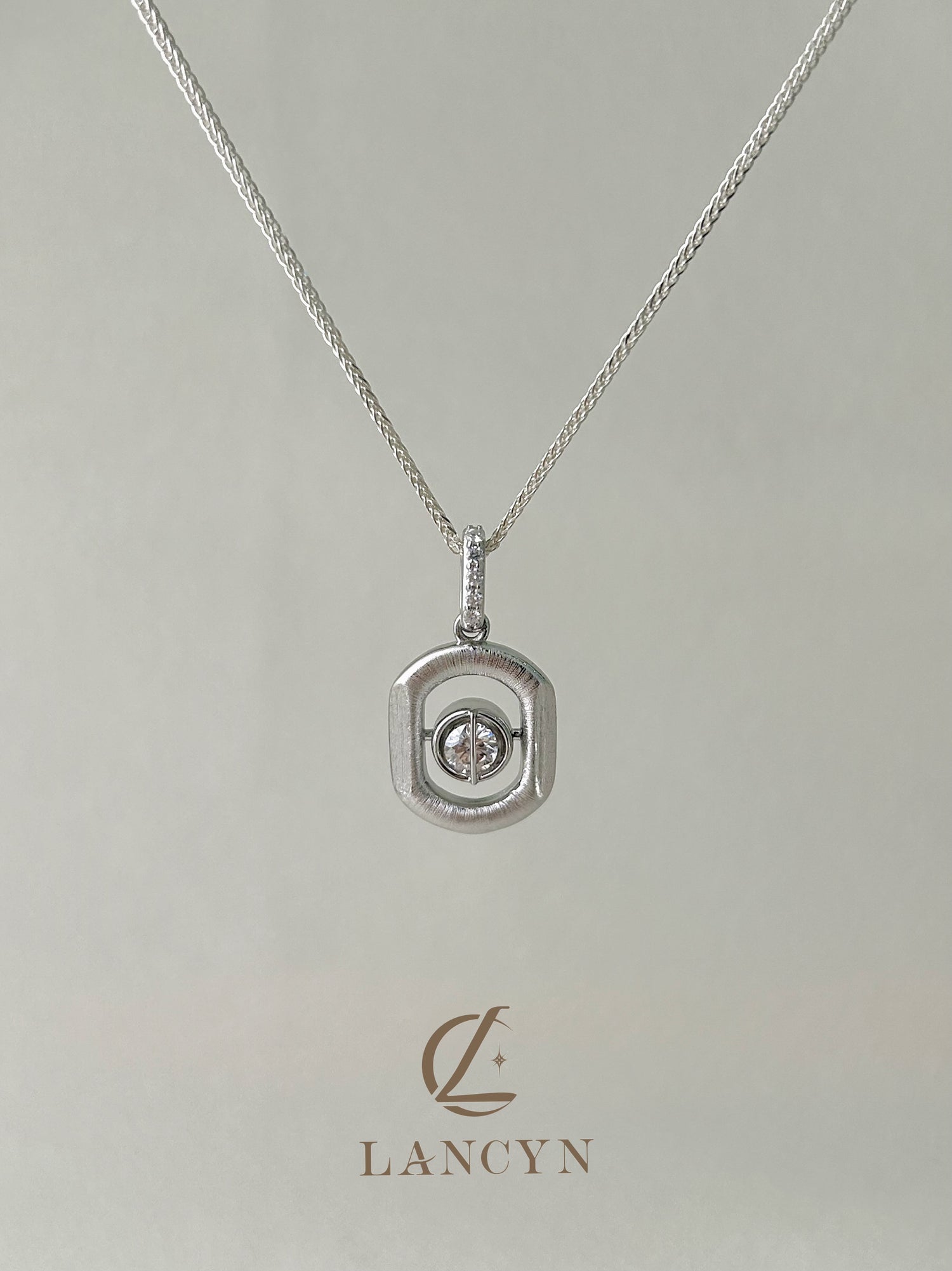 Brushed Square Necklace