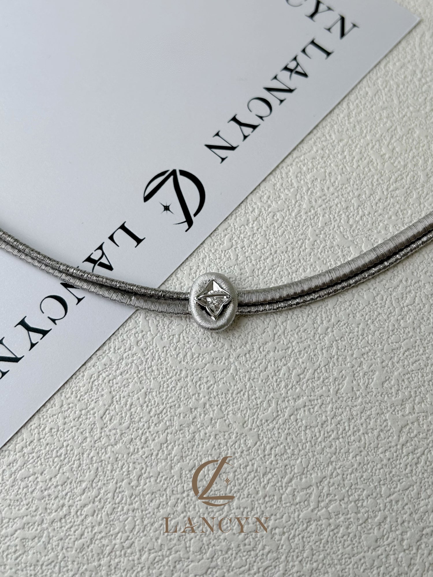 Silver Starburst Solitaire Crystal