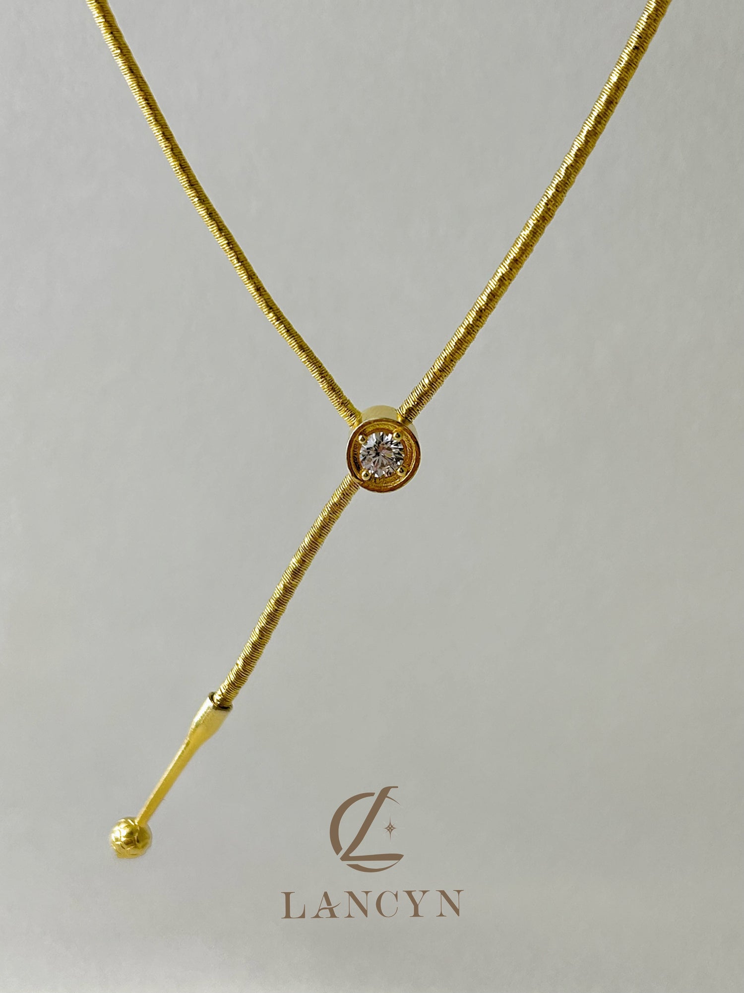 Aureate Slider Solitaire Crystal Necklace