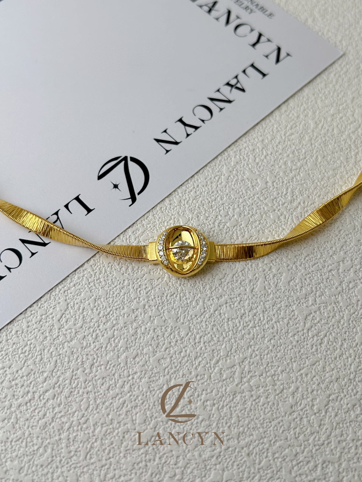 Golden Oval Halo Crystal