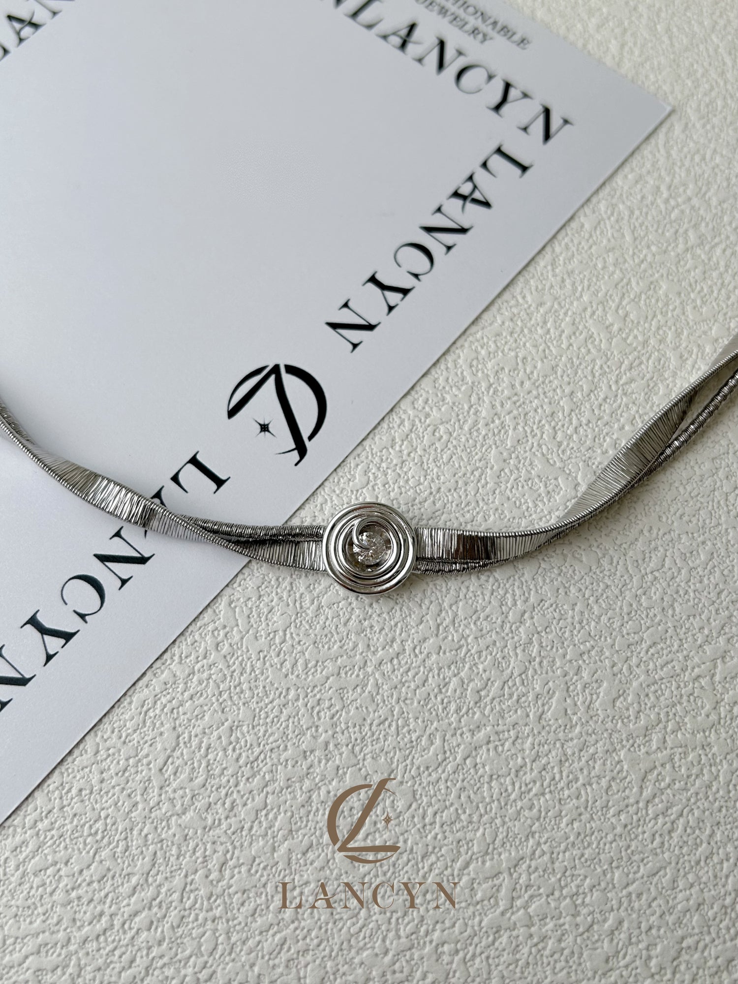 Silver Spiral Halo Dancing Crystal