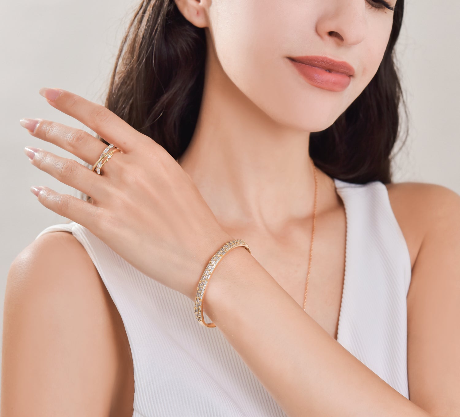 Trapezoid Gemstone Cuff Bracelet