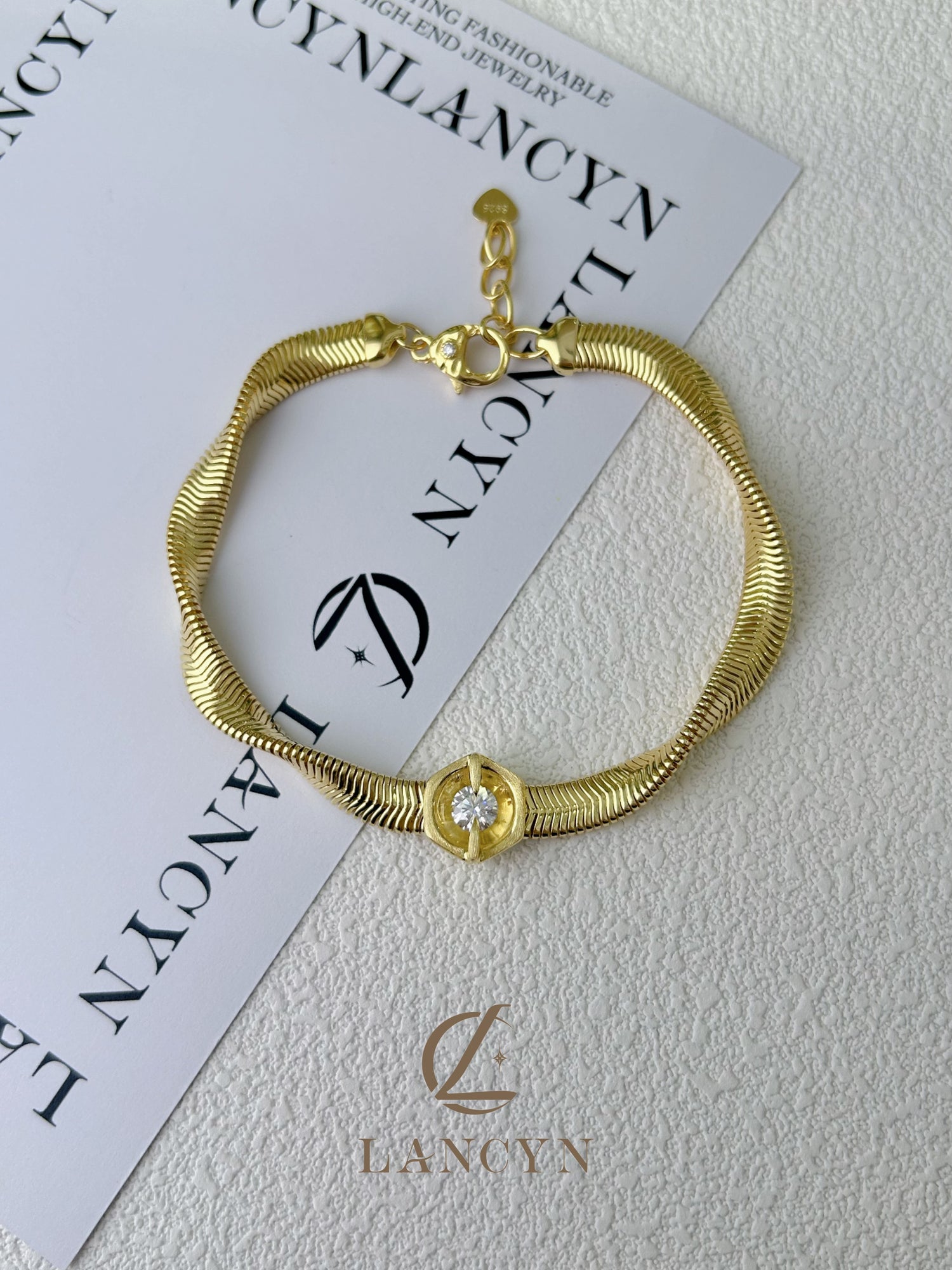 Aphrodite Herringbone Hex Bracelet
