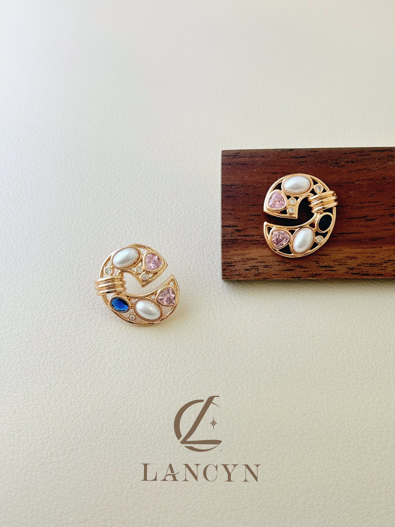 Vintage pearl and gemstone earrings